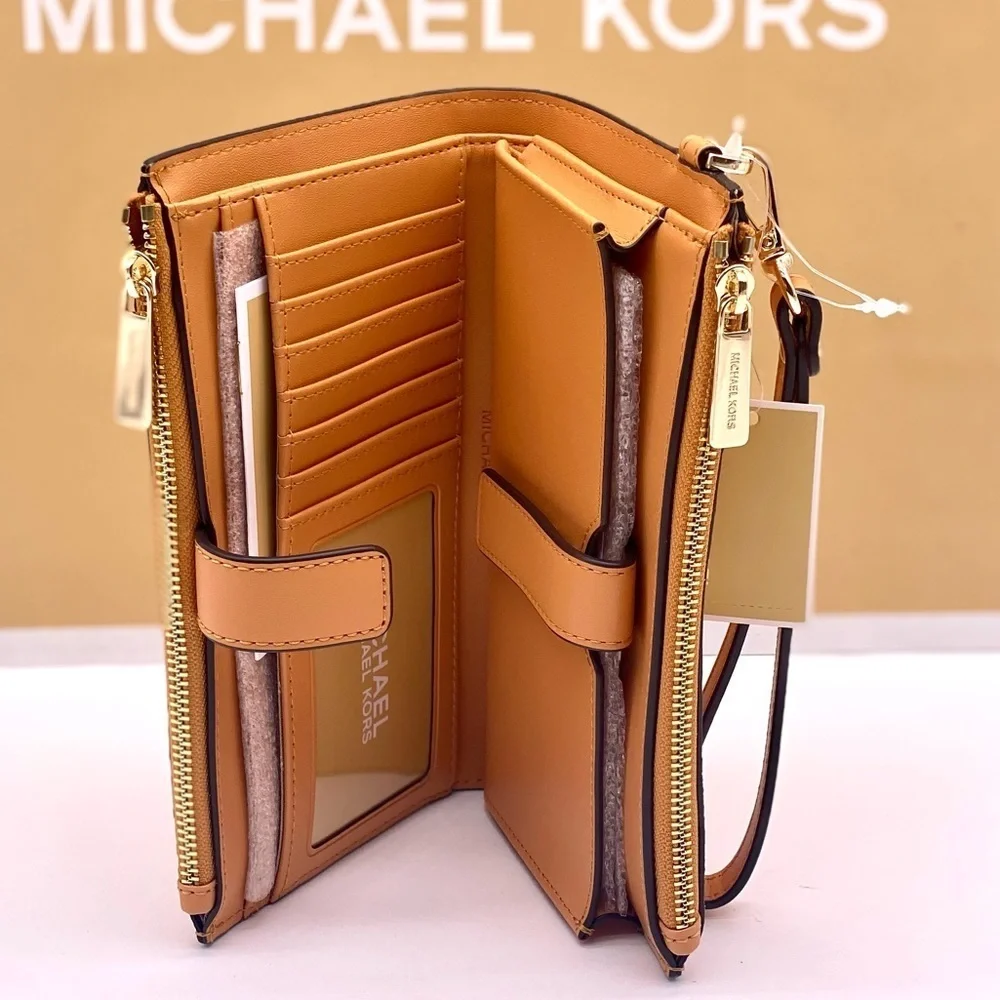 Michael Kors DoubleZip Wallet Wristlet Phone Case Cider Multi